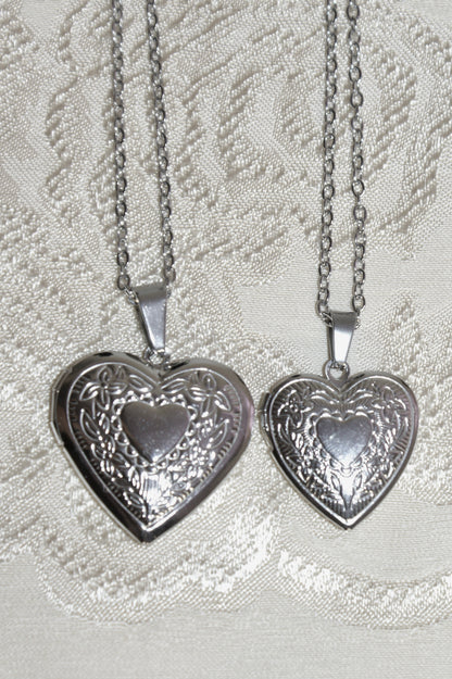 sweetheart locket in silver