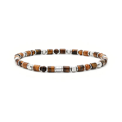 natural yellow tiger’s eye & stainless steel bracelet