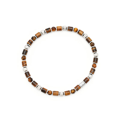 natural yellow tiger’s eye & stainless steel bracelet
