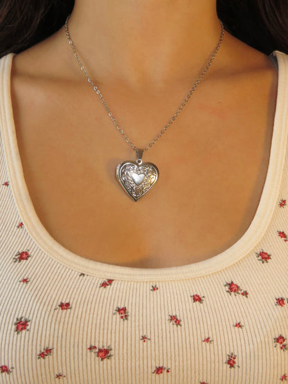 sweetheart locket in silver